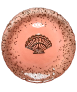 Artistic Accents Art Glass Pink and Gold 7&quot; Scallop Shell Bubbles Design... - $34.17 CAD