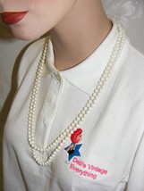 Vintage White Glass Bead Necklace Japan Opera Length 55&quot; 16-e - $460.95 MXN