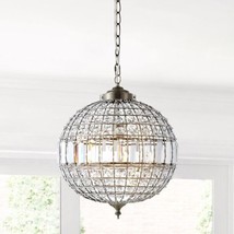 JONATHAN Y Georgina Crystal/Metal LED Chandelier Pendant  16&quot; Model No. ... - $169.97