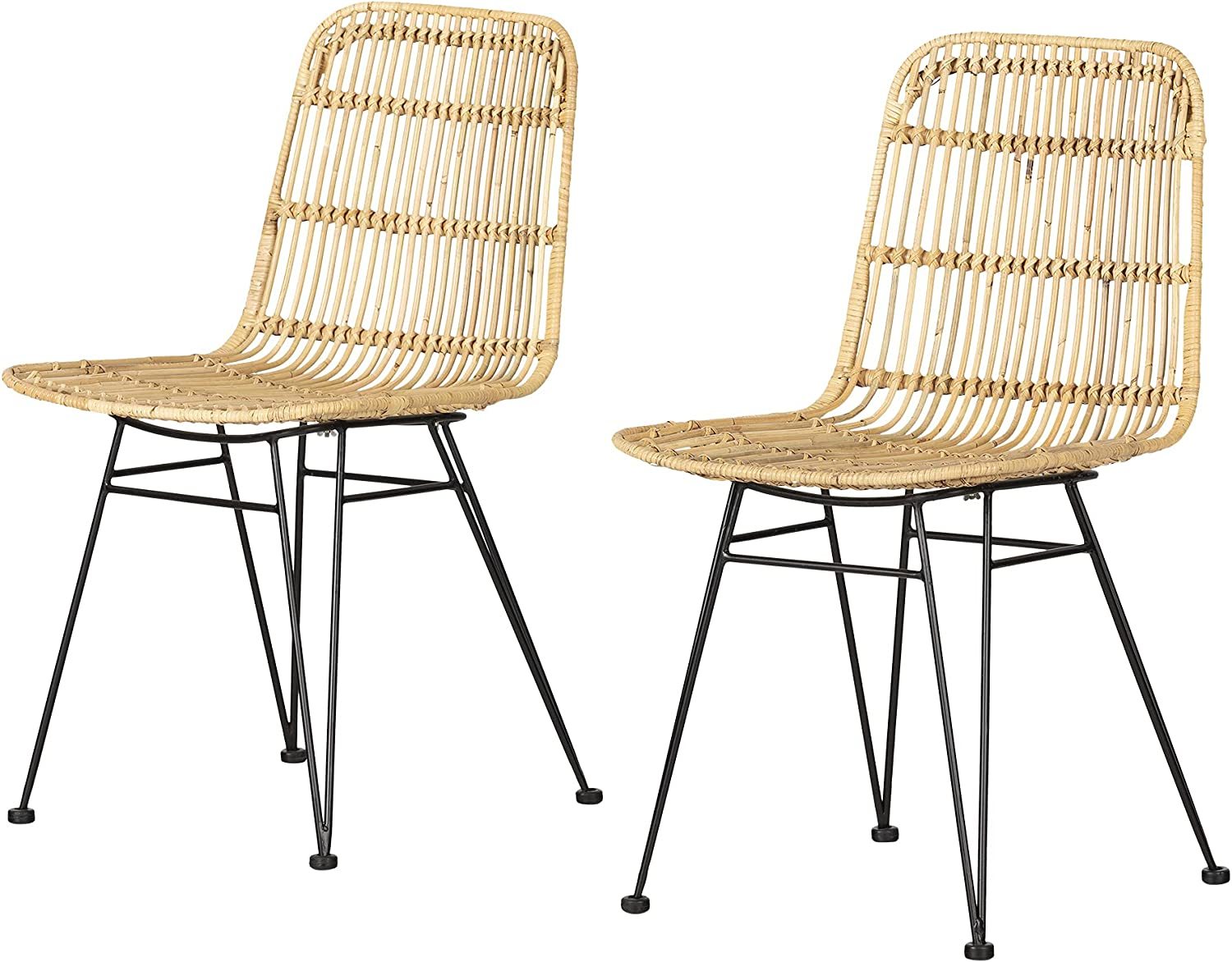 South Shore Balka Rattan Dining Chair, Set of 2 Rattan and, Bohemian Harmony - $249.99