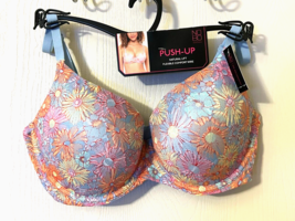 Women&#39;s No Boundaries Push Up Natural Lift Floral Lace Bra Size 34DD Brand New - £6.99 GBP