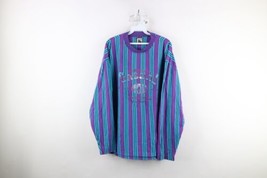 Vtg 90s IOU Mens XL Distressed Striped Spell Out Long Sleeve T-Shirt Cotton USA - £39.52 GBP