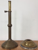Vtg Antique Solid Brass Detachable Cylinder Candlestick Pillar Candle 13.5&quot; Tall - £23.59 GBP