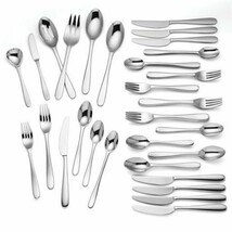 Lenox 54 Piece Flatware Set Service for 8 + Hostess Stainless 18/10 Mari... - £129.47 GBP