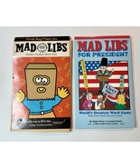 Lot of 2 Mad Libs Books Grab Bag 2001 &amp; For President 2000 Unused - $16.99