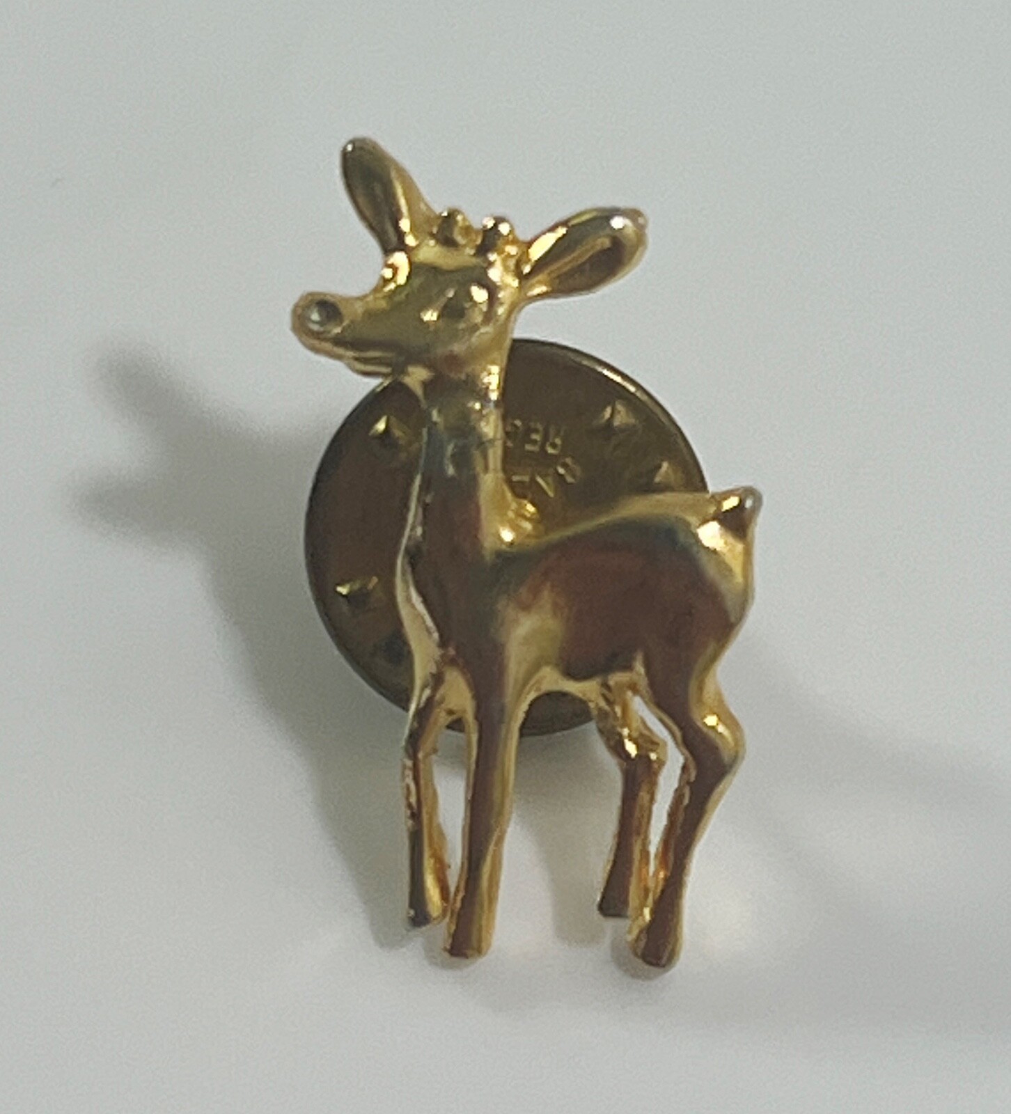 Reindeer Christmas Tie Tac Lapel Hat Pin Gold Tone - $4.94