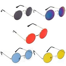 Lunettes de soleil rondes unisexes monture multicolore, objectif... - £13.27 GBP