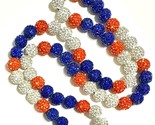 Rhinestone Crystal Beaded Baseball Necklace Orange Blue Florida Gators C... - $19.79+