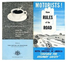 Motorists Know Rules of the Road Hotel Greeters of America Brochure 1950&#39;s - $11.88