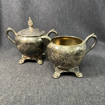 FB Rodgers Silver Co Trademark Cream &amp; Sugar Set with lid - $11.88