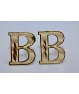 10K Yellow Gold Letter B Initial Earrings 14K gold Backings - $159.85 CAD