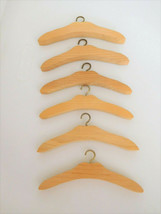  Lot of 6 Wood Doll Clothes Hangers 6&quot; Wide American Girl Etc.  - £7.98 GBP