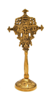 7&quot; Free Standing 2 Sides Brass Religious Altar Prayer Corner Blessing Cr... - $18.28
