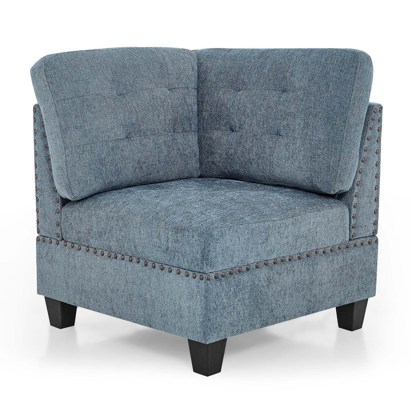 Corner Sofa for Modular Sectional, Navy Chenille Design - $469.50