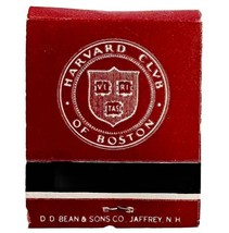 Harvard Club Of Boston Vintage Matchbook Massachusetts Unused Full E34m2 - $29.99