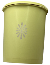 1970s Vintage Tupperware Yellow Filigree Canister 7&quot; Kitchen Storage Round - £13.58 GBP