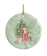 NEW Bull Terrier Red Christmas Presents and Tree Ceramic Ornament Christ... - $34.70