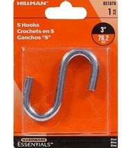 Hillman Hardware Essentials 851876 Zinc S-Hook, 0.307" x 3", Load Up to ... - $18.85