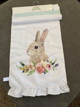 Bunny Boulevard Easter Rabbit Floral White 14” X 72&quot; Table Runner NWT - $28.49