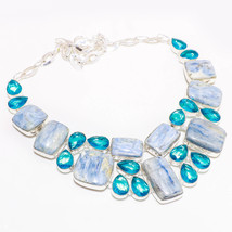 Blue Kyanite London Blue Topaz Gemstone Handmade Necklace Jewelry 18'' SA 5465 - £13.50 GBP