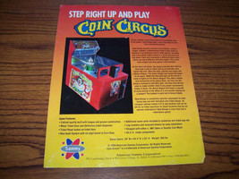 Coin Circus Arcade Flyer Sammy 1994 Vintage Original Artwork Sheet 8.5&quot; x 11&quot; - £11.85 GBP