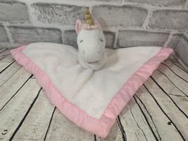Carter’s small plush white pink unicorn baby security blanket lovey baby toy - £4.72 GBP