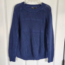 Prana Kokimo Open Mesh Knit Sweater Size S Womens Pullover Blue Organic ... - £22.48 GBP