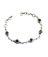 gorgeous Garnet 925 Solid Sterling Silver Red Bracelet Natural jewelry U... - $44.54
