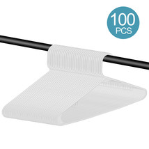 100 PCS Clothes Hanger Durable Plastic Hangers For Pants, Shirts, Dresses Etc - £41.66 GBP