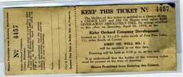 Kirby Orchard Company Covert Michigan 1930 Drawing for $200 Lot &amp; 200 Oi... - $54.59