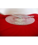 Crystal Torte/Cake Plate/w Silver Plate Low Pedestal  + Silver Plate Server - $20.29 CAD