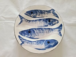 NAPA Home &amp; Garden Vintage Fish Pesci Plates Blue and White Made in Italy - £35.37 GBP