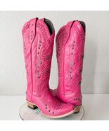 Lane COSSETTE Womens Pink Cowboy Boots 7 Western Cowgirl Mid Calf Pointe... - $391.05