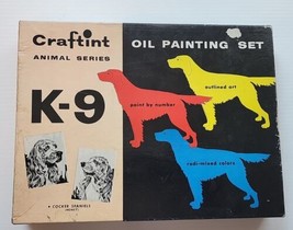 Craftint Cocker Spaniel Paint by Numbers Oil Painting Set - Used - Mid Century - £19.88 GBP