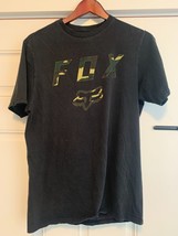 Fox Men&#39;s Camo Logo Black Cotton T Shirt Medium - $12.51