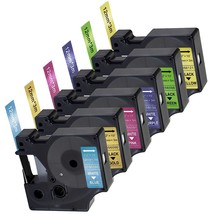6 Pack Compatible For Dymo D1 Colorpop! Label Tape Replacement For Dymo D1 Label - £31.63 GBP