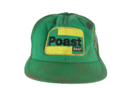 Vintage 70s Thrashed Poast BASF Spell Out Patch Trucker Hat Snapback Gre... - $24.70
