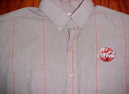 Coca-Cola Logo Park Street Employee Deliveryman Gray Red Vintage Shirt XL - £7.77 GBP