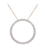 Galaxy Gold GG 14K Yellow Gold Natural Diamond Circle Necklace - April B... - $820.11