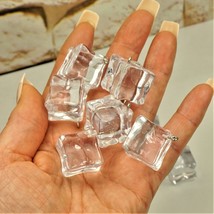 3/4&quot; CLEAR ICE CUBES With Hooks For Craft, Jewelry Charms, Small Gift For Kids - £4.32 GBP+