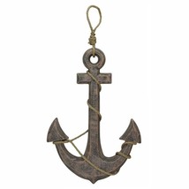 Anchor &amp; Rope Wood Wall Hanging - £37.52 GBP
