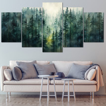 5 Pieces Canvas Wall Art Poster Print Modern Forest Shimmer Painting Home Decor - £27.40 GBP+