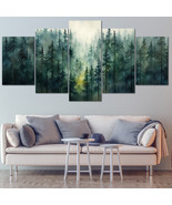 5 Pieces Canvas Wall Art Poster Print Modern Forest Shimmer Painting Hom... - £27.00 GBP+