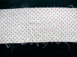 FABRIC Concord Small Pink Flowers on Ivory 45&quot; x 6&quot; to Quilt Scrapbook S... - $2.25