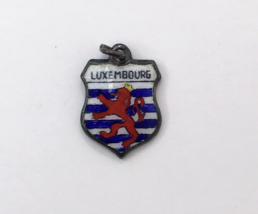 Luxembourg Shield Vintage Charm Sterling Silver 925 and Enamel - $22.00
