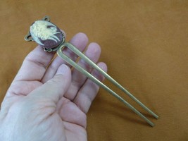 CXM1-1) Cupid Psyche Angel CAMEO brass hair stick Greek myth man woman a... - $25.94