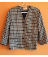 VTG PENDLETON Yellow, Navy Check Pattern Blazer Jacket  SZ 14 - $48.73 CAD