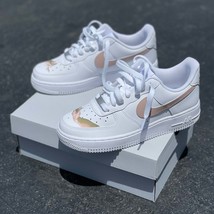 God Finger Nike AF1 With Nude Swoosh - Men&#39;s And Women&#39;s Shoes - £207.70 GBP