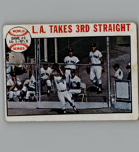 1964 Topps World Series Baseball Card L.A. Takes 3rd Straight #138 - £4.40 GBP