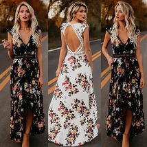 Summer Floral Boho Elegant Vintage Long Maxi Dress - £18.40 GBP